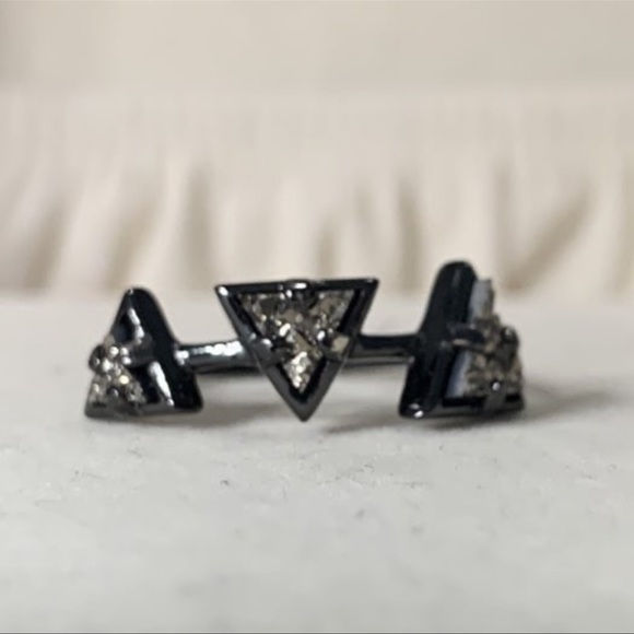 Charmed Aroma Sterling Silver Black Triangle Druzy Ring - Size 8 - Picture 7 of 12